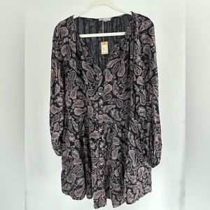 Boutique WishList Apparel Button-Up Mini Dress S/M